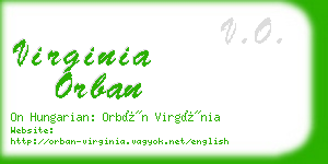 virginia orban business card